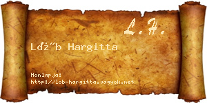 Löb Hargitta névjegykártya